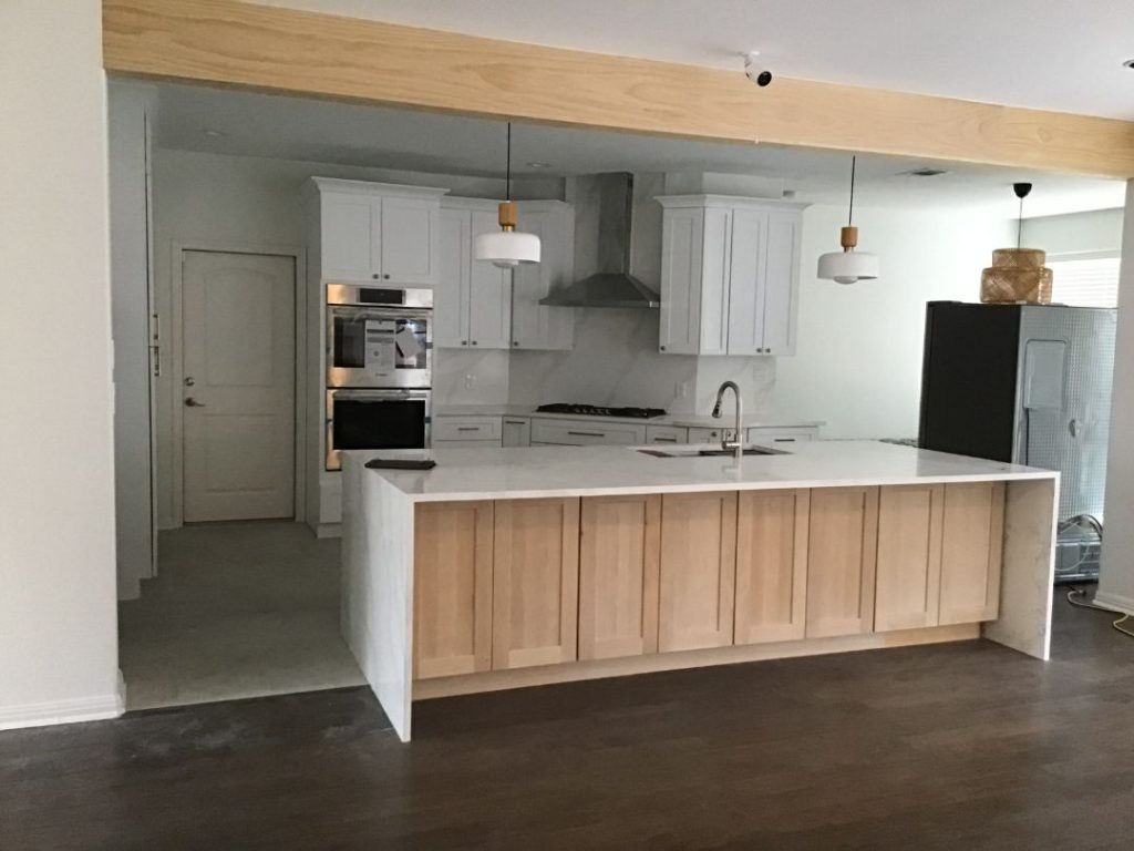 Modern Kitchen Remodel with Marble Island