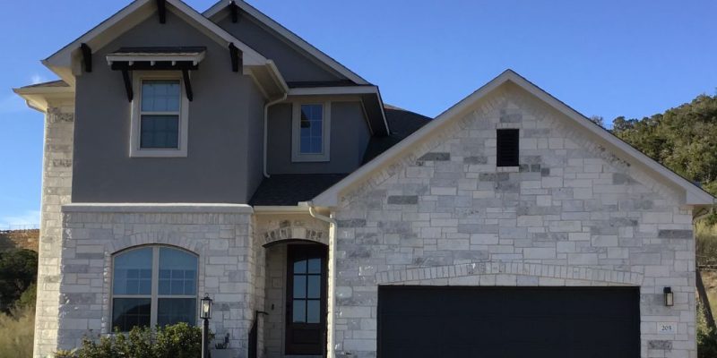 Exterior House Painting with Stone Finish